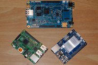 The Pine A64 compared to a Raspberry Pi 2 and an ODroid C1